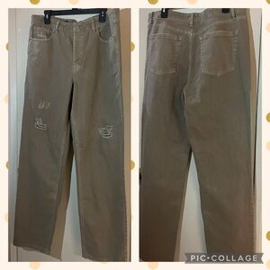 NEW Straight Legged Distressed Tan Jeans